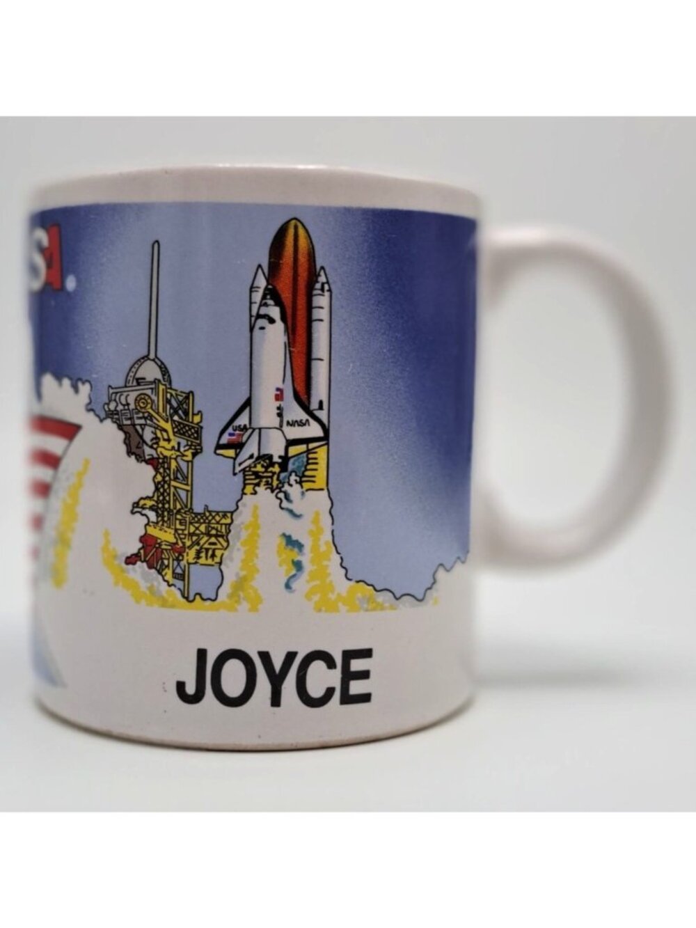 NASA Spaceport USA Shuttle Launch Ceramic Coffee Mug Personalized "Joyce" 12floz